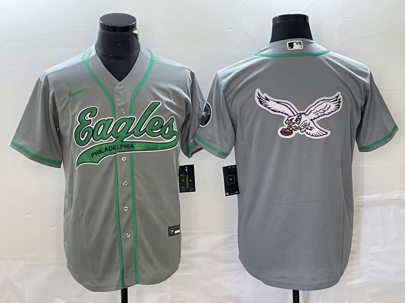 Men Philadelphia Eagles Blank Grey Nike 2023 Co Branding Game NFL Jersey style 3->philadelphia eagles->NFL Jersey